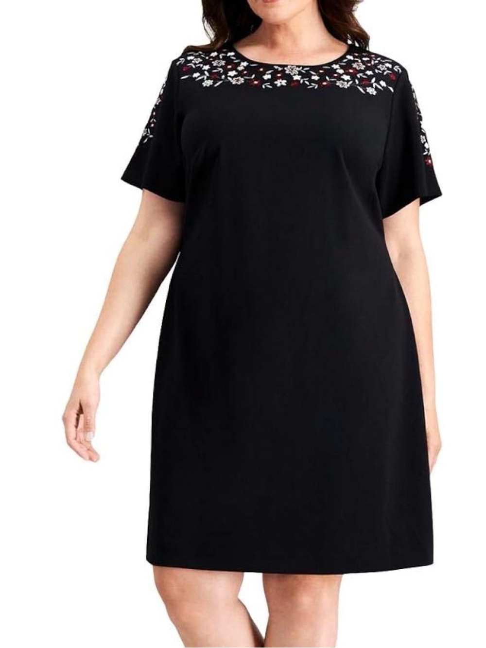 Calvin Klein Black Short Sleeve Shift Dress